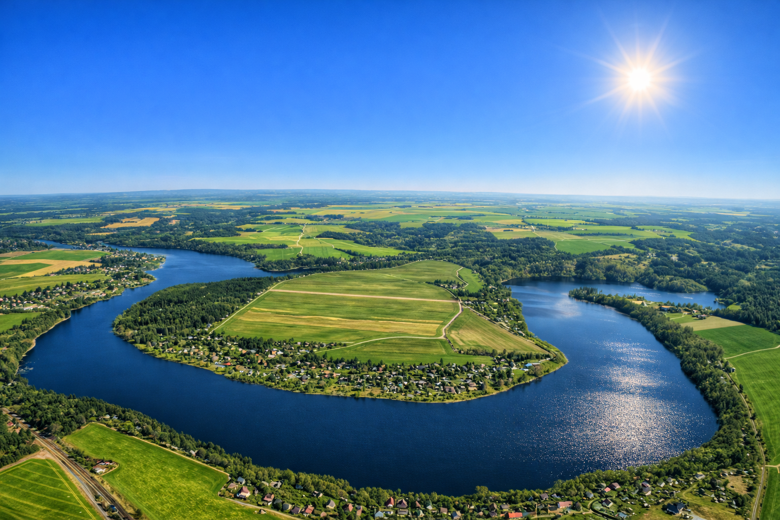 Hracholuská přehrada – letecký pohled